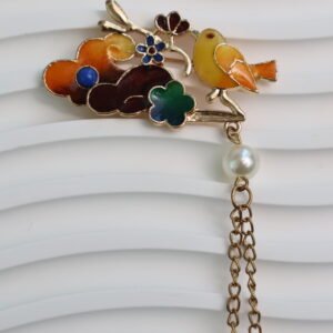 Dark-toned Cloisonné Brooch