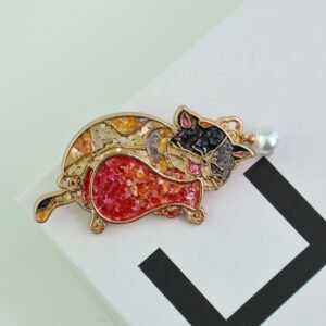 Mother-of-Pearl Inlaid Calico Cat