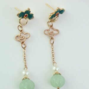 Light Blue Cloisonné Earrings
